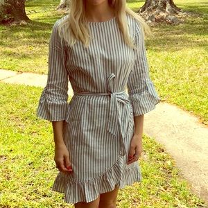 Striped Wrap Dress - Size XS (can fit sizes 0-2)